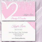 Pink White Driving Niedlich Heart Beauty Kosmetik Visitenkarte