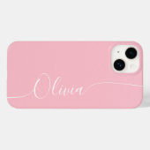 Pink White Elegance Calligraphy Script Name Case-Mate iPhone Hülle (Rückseite (Horizontal))