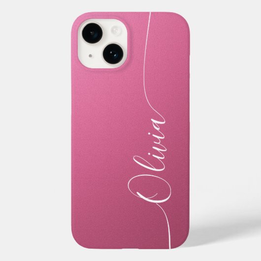 Pink White Elegance Calligraphy Script Name Case-Mate iPhone Hülle (Rückseite)
