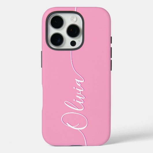 Pink White Elegance Calligraphy Script Name Case-Mate iPhone Hülle (Rückseite)