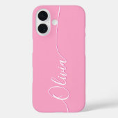 Pink White Elegance Calligraphy Script Name Case-Mate iPhone Hülle (Rückseite)