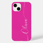 Pink White Elegance Calligraphy Script Name Case-Mate iPhone Hülle (Rückseite)