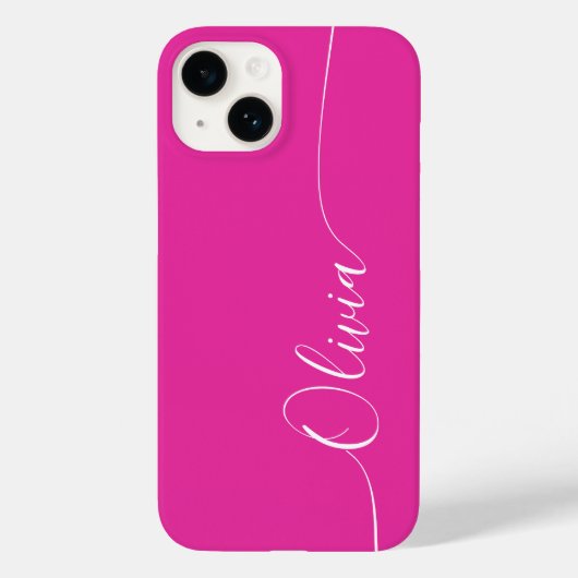 Pink White Elegance Calligraphy Script Name Case-Mate iPhone Hülle (Rückseite)