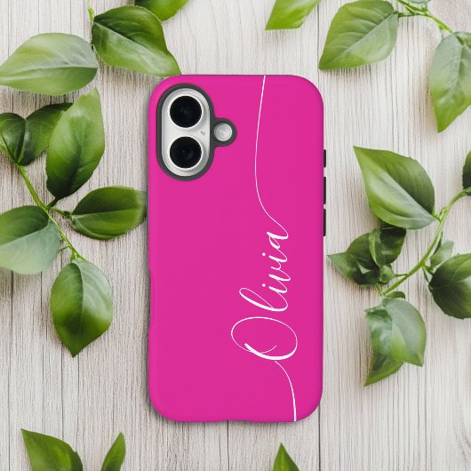 Pink White Elegance Calligraphy Script Name Case-Mate iPhone Hülle