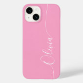 Pink White Elegance Calligraphy Script Name Case-Mate iPhone Hülle (Rückseite)