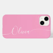 Pink White Elegance Calligraphy Script Name Case-Mate iPhone Hülle (Rückseite (Horizontal))