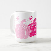 Pink & White Fall Filigree Pumpkins Kaffeetasse (Vorderseite Links)
