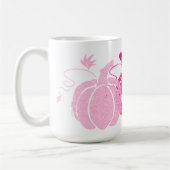 Pink & White Fall Filigree Pumpkins Kaffeetasse (Links)