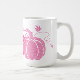 Pink & White Fall Filigree Pumpkins Kaffeetasse