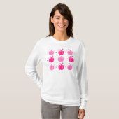 Pink & White Fall Filigree Pumpkins T-Shirt (Vorne ganz)