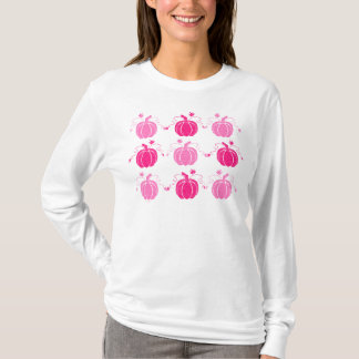 Pink & White Fall Filigree Pumpkins T-Shirt