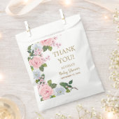 Pink White Floral Baby Dusche Vielen Dank Geschenktütchen (Ausgeschnitten)