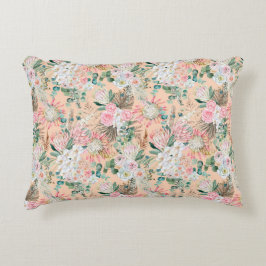Pink White Floral Boho Eukalyptus Trendy Dekokissen