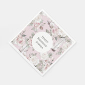 Pink White Floral Cowgirl Stiefel Geburtstag Serviette (Ecke)