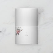 Pink White Floral Danke Karte (Innenseite)