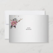 Pink White Floral Flor Danke Karte (Rückseite)