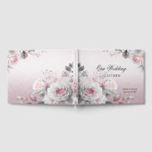 Pink White Floral Guest Book Gästebuch (Voll)
