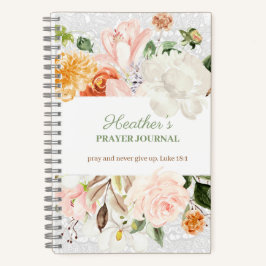 Pink & White Floral Lace Gebet Journal Notizblock