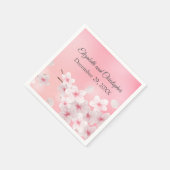 Pink White Floral Wedding Bridal Showe Serviette (Ecke)