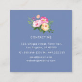Pink White Floral Wedding Planner Quadratische Visitenkarte (Rückseite)