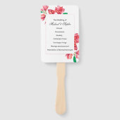 Pink White Floral Wedding Program Fächer (Vorderseite)