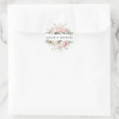 Pink White Floral Wedding Umschlag Aufkleber (Tasche)