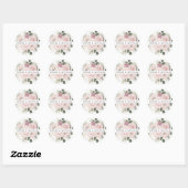 Pink White Floral Wedding Umschlag Aufkleber (Blatt)