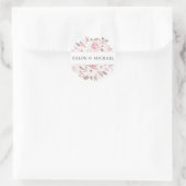 Pink White Floral Wedding Umschlag Aufkleber (Tasche)
