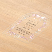 pink white flowers First Communion Acryleinladungen (Ablage )