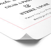 Pink White Foto Booth Floral Sign Poster (Ecke)