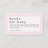 Pink White Gingham Books for Baby Begleitkarte (Vorderseite)