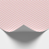 Pink White Gingham Karo Girl Birthday Baby Dusche Geschenkpapier (Ecke)