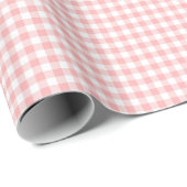 Pink White Gingham Karo Girl Birthday Baby Dusche Geschenkpapier (Rolleneckpunkt)