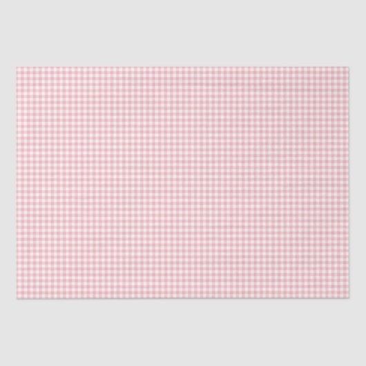 Pink White Gingham Karo Girl Birthday Baby Dusche Seidenpapier (Vorderseite)