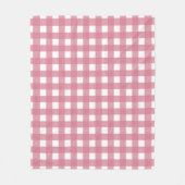 Pink White Gingham Karo Kariert Fleecedecke (Vorderseite)