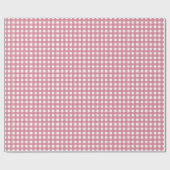 Pink White Gingham Karo Kariert Geschenkpapier (Flach)
