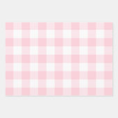 Pink White Gingham Karo Kariert Geschenkpapier Set (Vorderseite 3)
