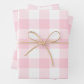 Pink White Gingham Karo Kariert Geschenkpapier Set (Beispiel)