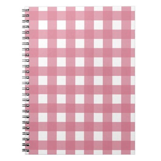 Pink White Gingham Karo Kariert Notizblock (Vorderseite)