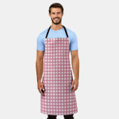 Pink White Gingham Karo Kariert Schürze (Getragen)