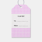 Pink White Gingham Pattern, Ihre Monogramm Geschenkanhänger (Vorderseite)