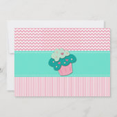 Pink & White Girls Cupcake Blackboard 1. Geburtsta Einladung (Rückseite)