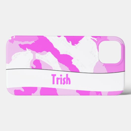 Pink White Girly Camouflage Muster Custom Case-Mate iPhone Hülle (Rückseite (Horizontal))