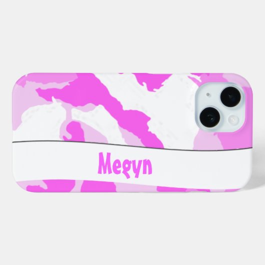 Pink White Girly Camouflage Muster Custom Case-Mate iPhone Hülle (Rückseite (Horizontal))