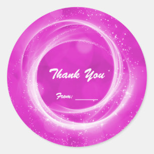 Pink & White Glitter Ascheneffekt Cinderella Party Runder Aufkleber