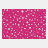 Pink White Glitter Heart Checkered Geschenkpapier Set (Vorderseite 2)