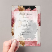 Pink White Gold Black Abstract Bridal Shower Acryleinladungen (Insitu (Handheld))