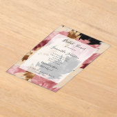 Pink White Gold Black Abstract Bridal Shower Acryleinladungen (Ablage )