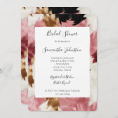 Pink White Gold Black Abstract Bridal Shower Einladung (Vorne/Hinten)