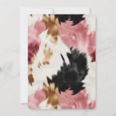 Pink White Gold Black Abstract Bridal Shower Einladung (Rückseite)